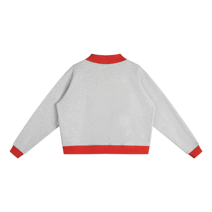 Women’s Two Tone Mock Neck Crewneck Sweatshirt