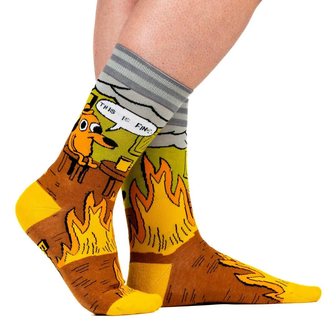 FootClothes LLC - This is Fine. Also, Not Fine. Crew Socks