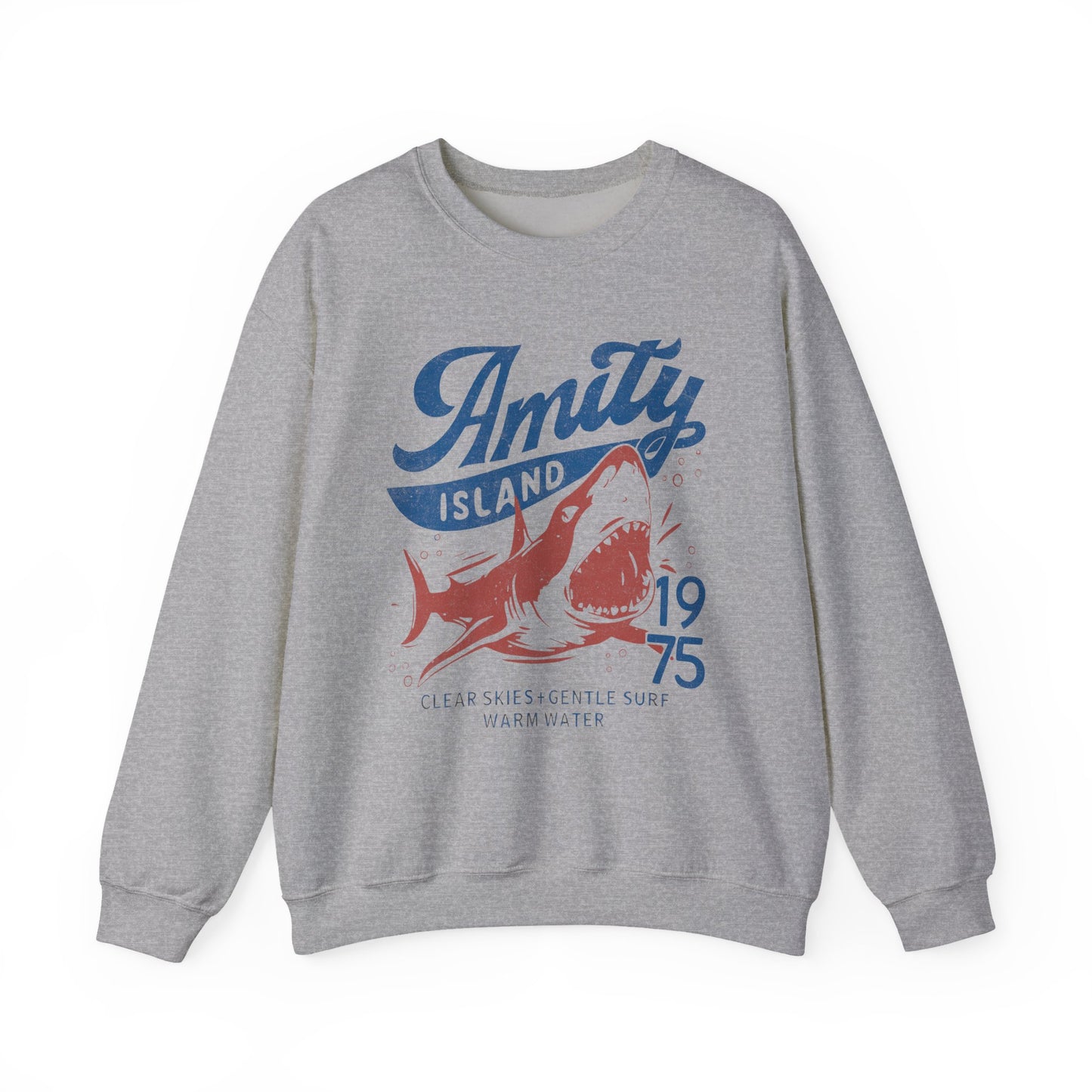 Jaws Inspired Amity Island Shark Crewneck Sweatshirt