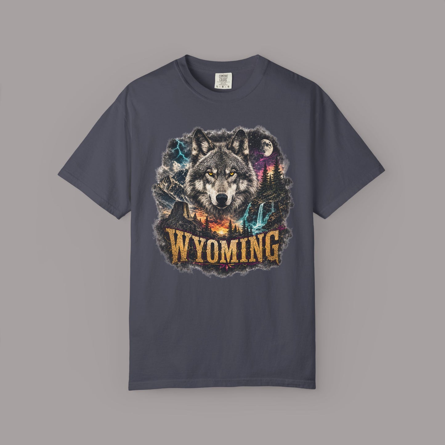 Wyoming Wolf Graphic T-Shirt — Outdoor Mountain Nature Tee