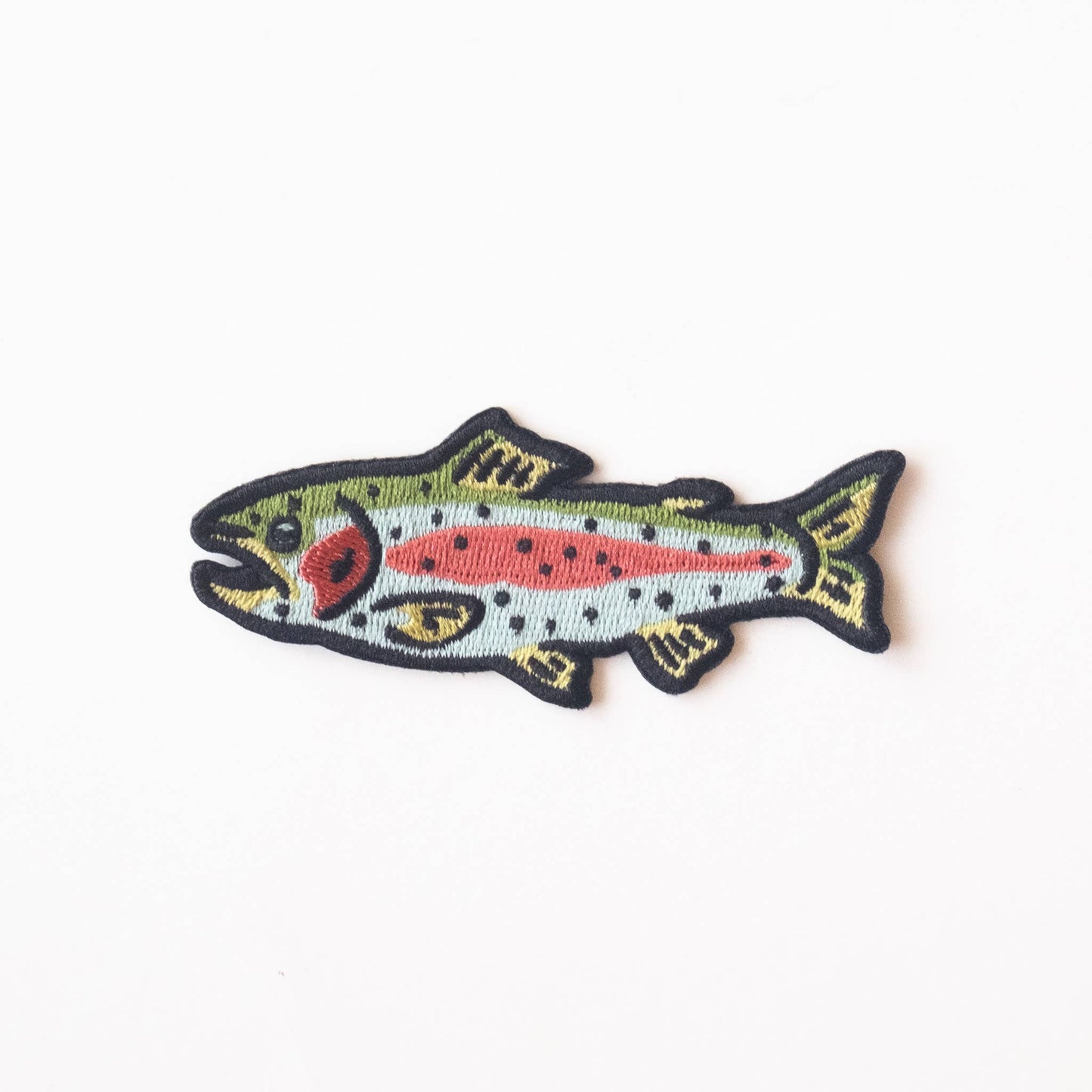 Union Made - Rainbow Trout Embroidered Iron on Patch