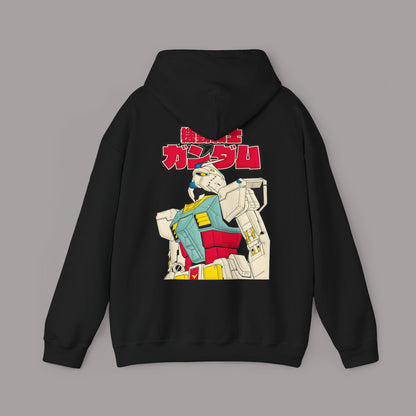 Gundam Vintage Mecha Hoodie — Retro Japanese Robot Graphic Sweatshirt