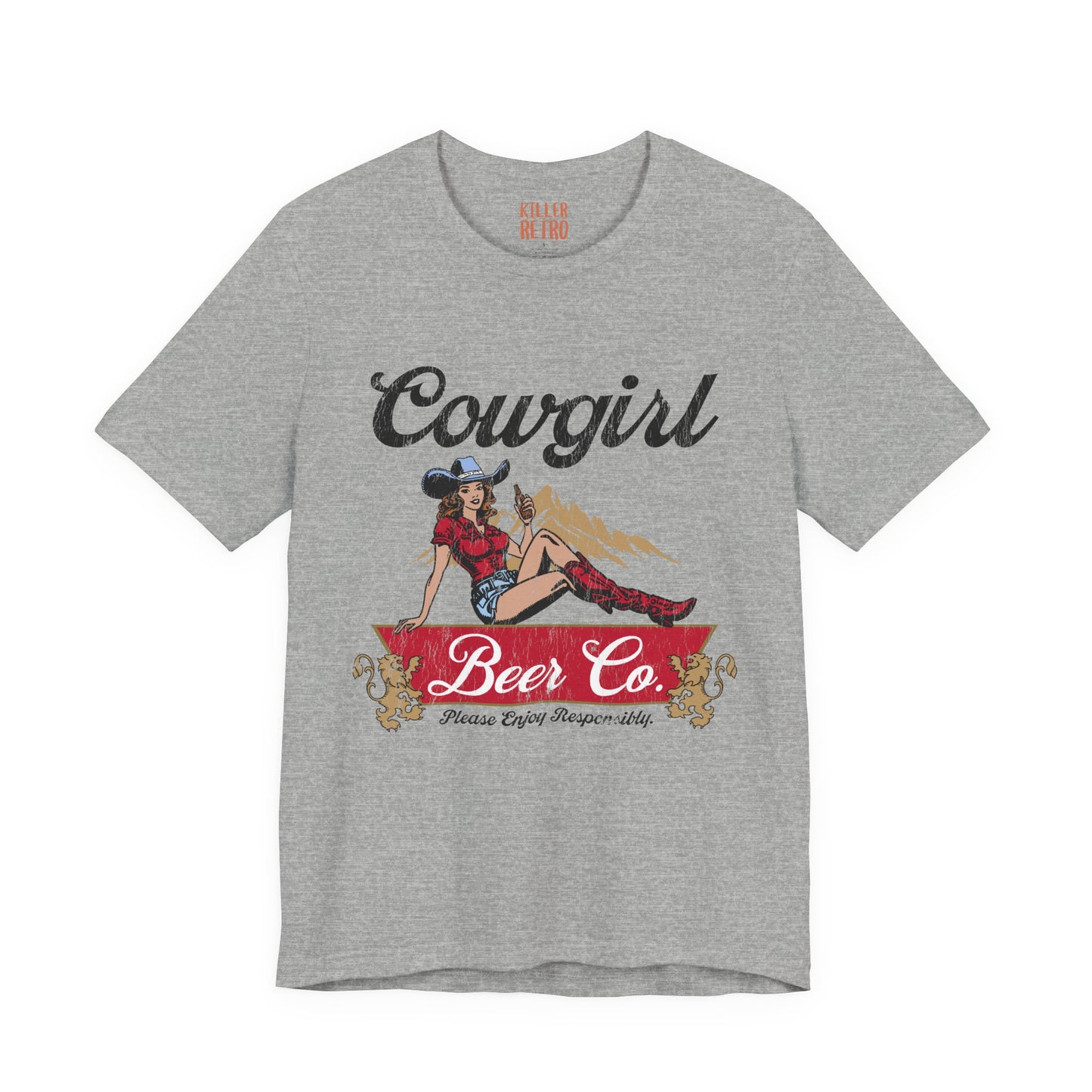 Cowgirl Beer Co. Tee — Retro Western Pinup Graphic T-Shirt