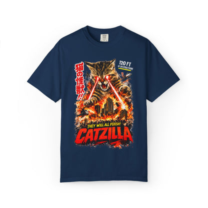 Catzilla Retro Graphic Tee T-shirt | Vintage Cat Monster Design