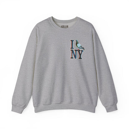 I (Pigeon) NY Crewneck Sweatshirt — Cute NYC Pigeon Graphic