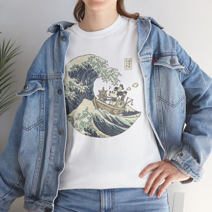 Mickey Mouse in Japan Great Wave of Kanagawa Ukiyo-e Style Tee