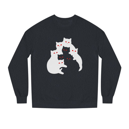 Cute Cat Family Crew Neck Sweatshirt for Cat Lovers