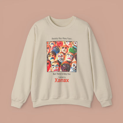 Anxiety Has Many Faces Retro Xanax Sweatshirt