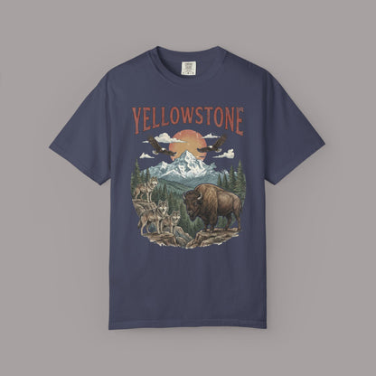 Yellowstone National Park T-Shirt — Vintage Wildlife Bear & Mountain Graphic