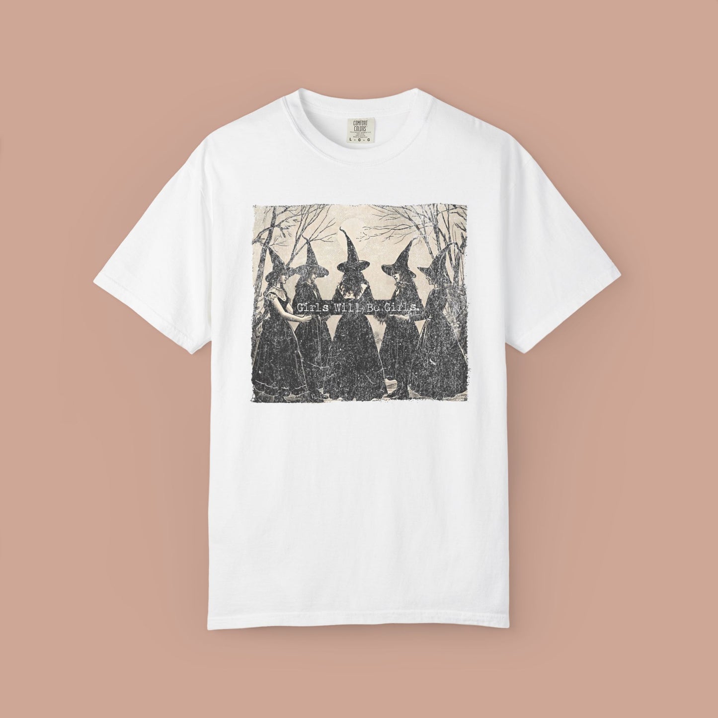 Girls Will Be Girls Vintage Halloween Witch T-shirt.