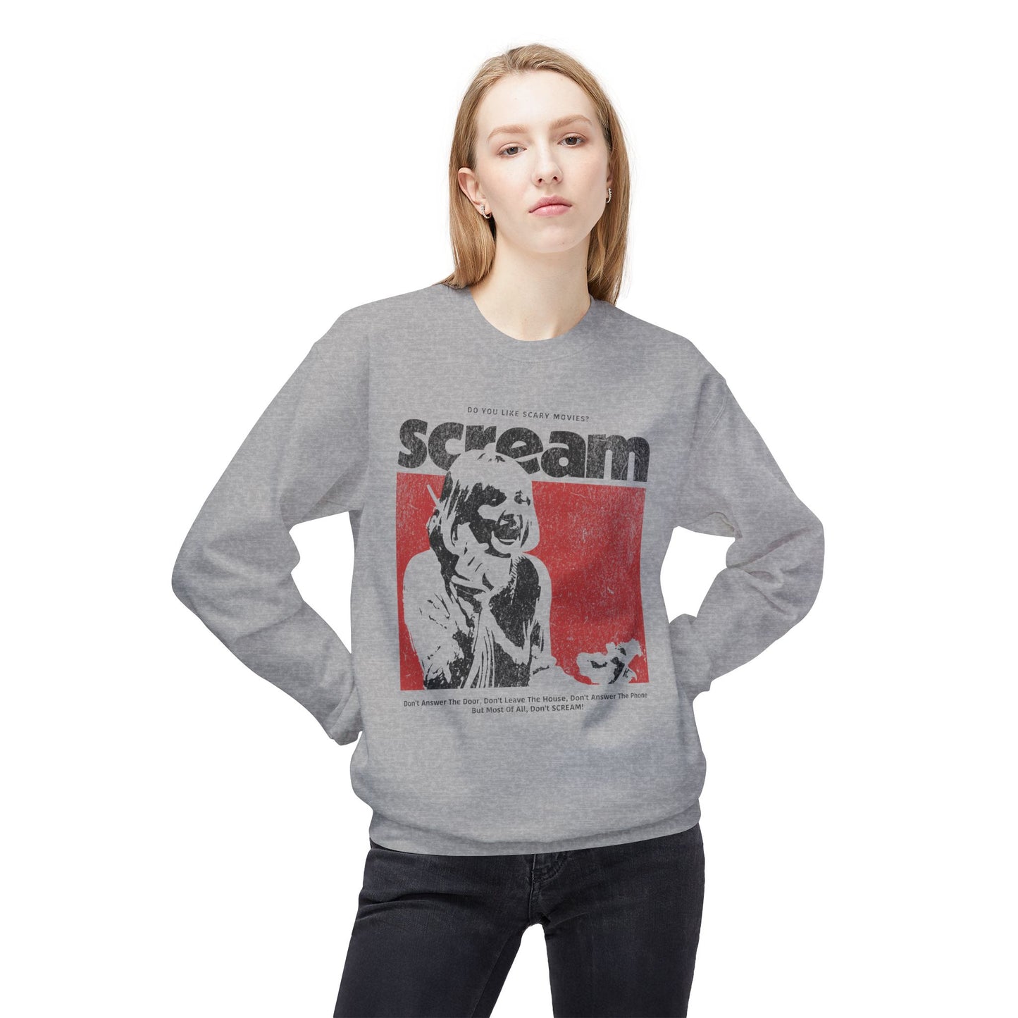 Scream Vintage Horror Sweatshirt — Retro Distressed Graphic Crewneck