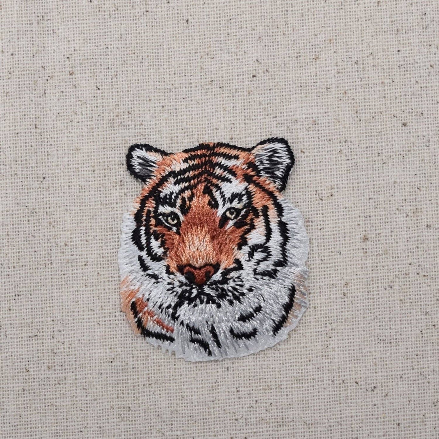 Wholesale Applique - Orange Striped Tiger Head - Iron on Applique - Embroidered Patch