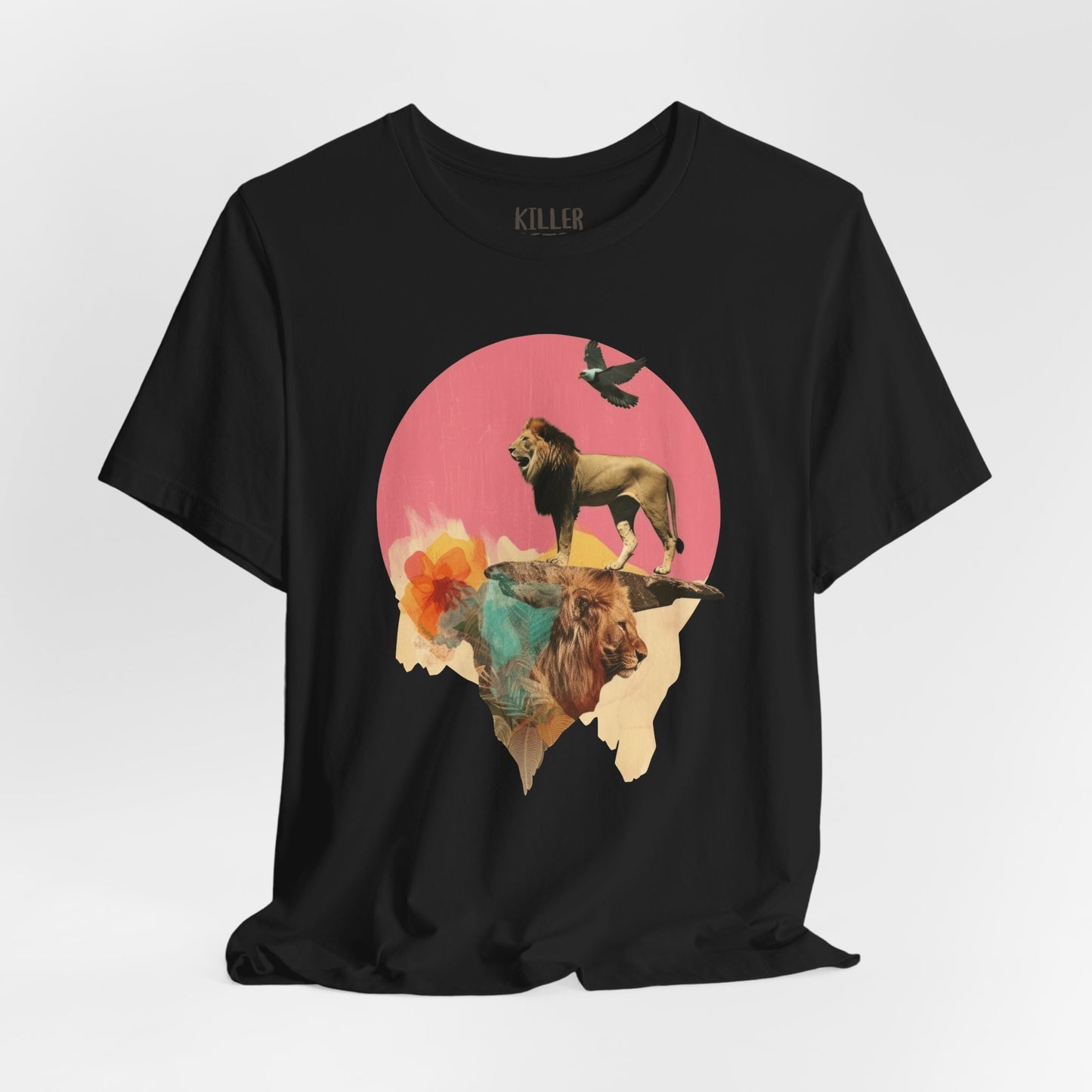 Lion Sunset Retro Graphic Tee