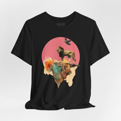 Lion Sunset Retro Graphic Tee