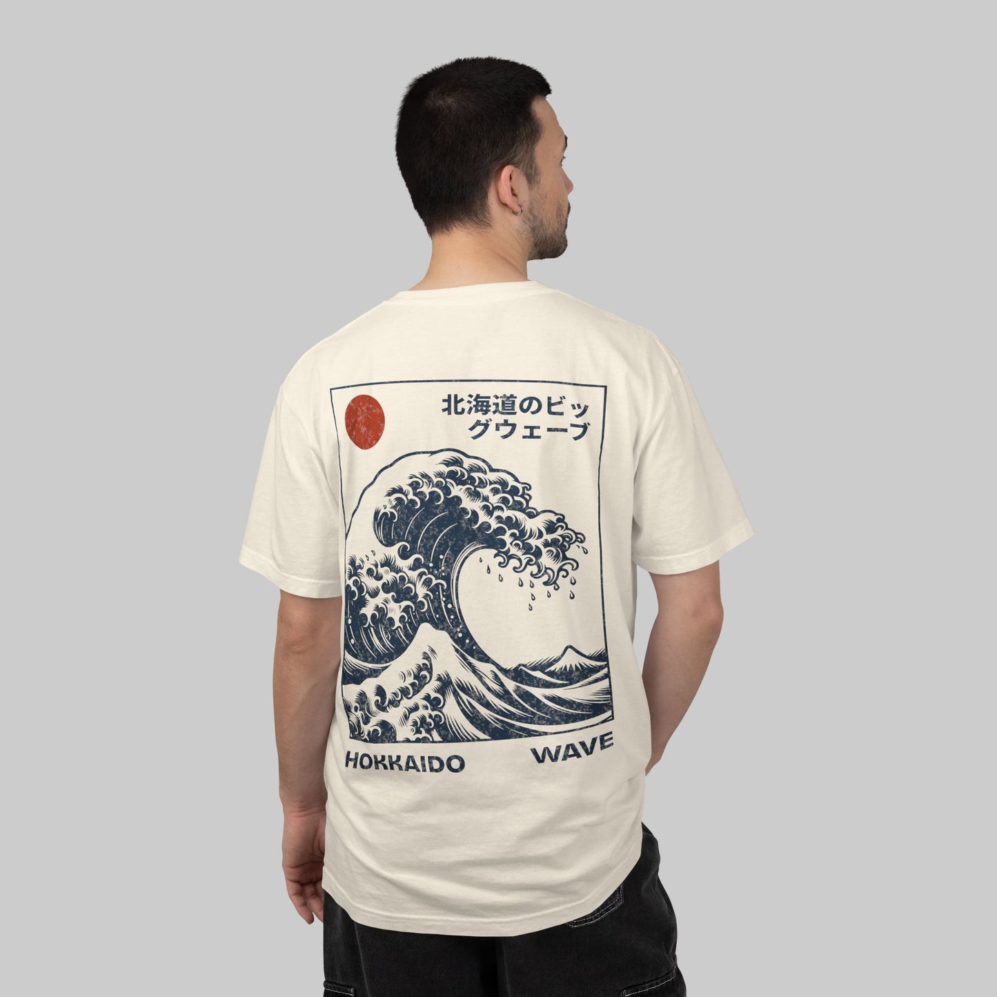Hokkaido Wave T-Shirt — Japanese Kanji Great Wave Graphic
