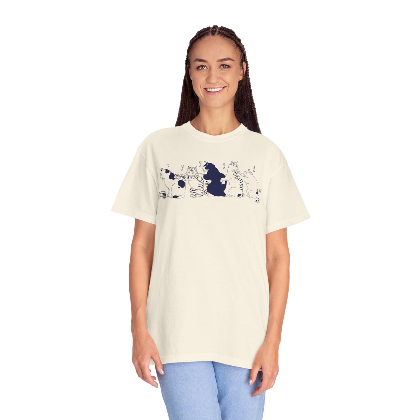 Japanese Vintage Bathing Cats Graphic Tee