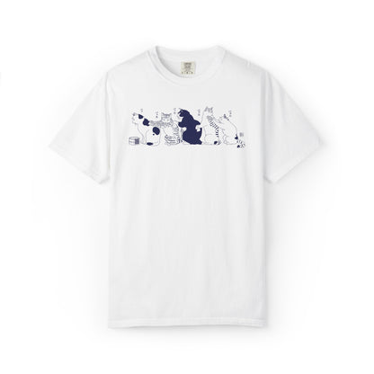Japanese Vintage Bathing Cats Graphic Tee