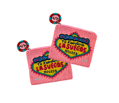 Lily Posh - Beaded Las Vegas Coin Purse, Seed Bead Coin Pouch, Lily Posh