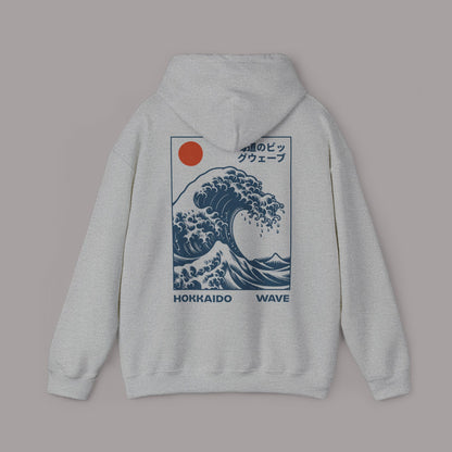 Hokkaido Wave Retro Japanese Hoodie