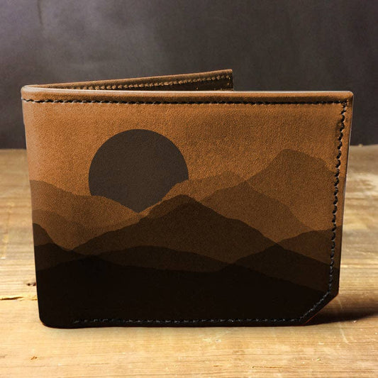 backerton - Faded Mountains - Printmaker Leather Wallet