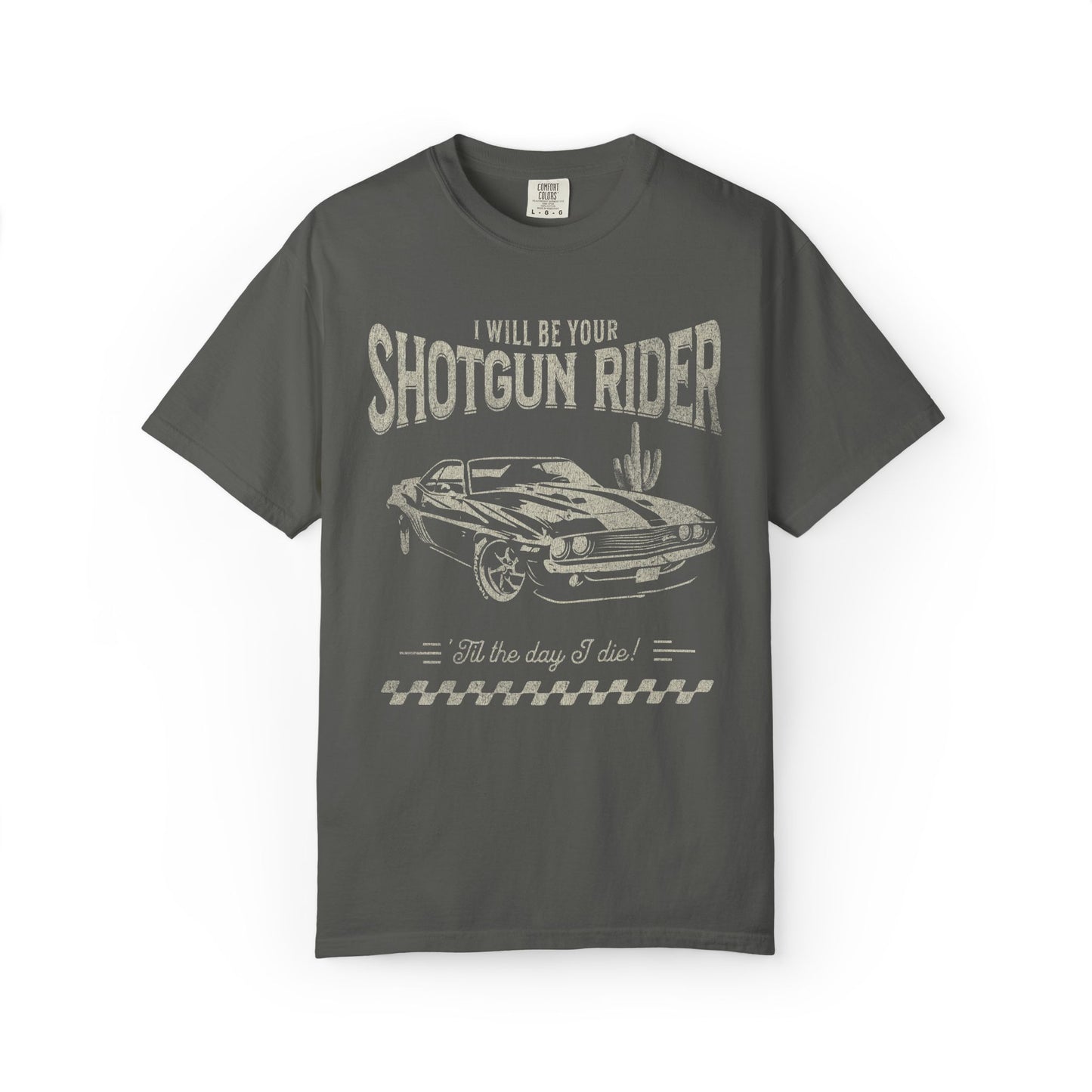 Shotgun Rider Retro Unisex Graphic Tee, Road Trip Shirt