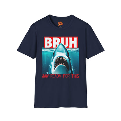 Funny Jaw-Ready Shark T-Shirt. Casual Humor Shirt
