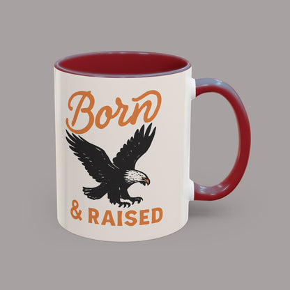 Born & Raised Eagle Coffee Mug — Patriotic Accent 11/15oz Ceramic Mug