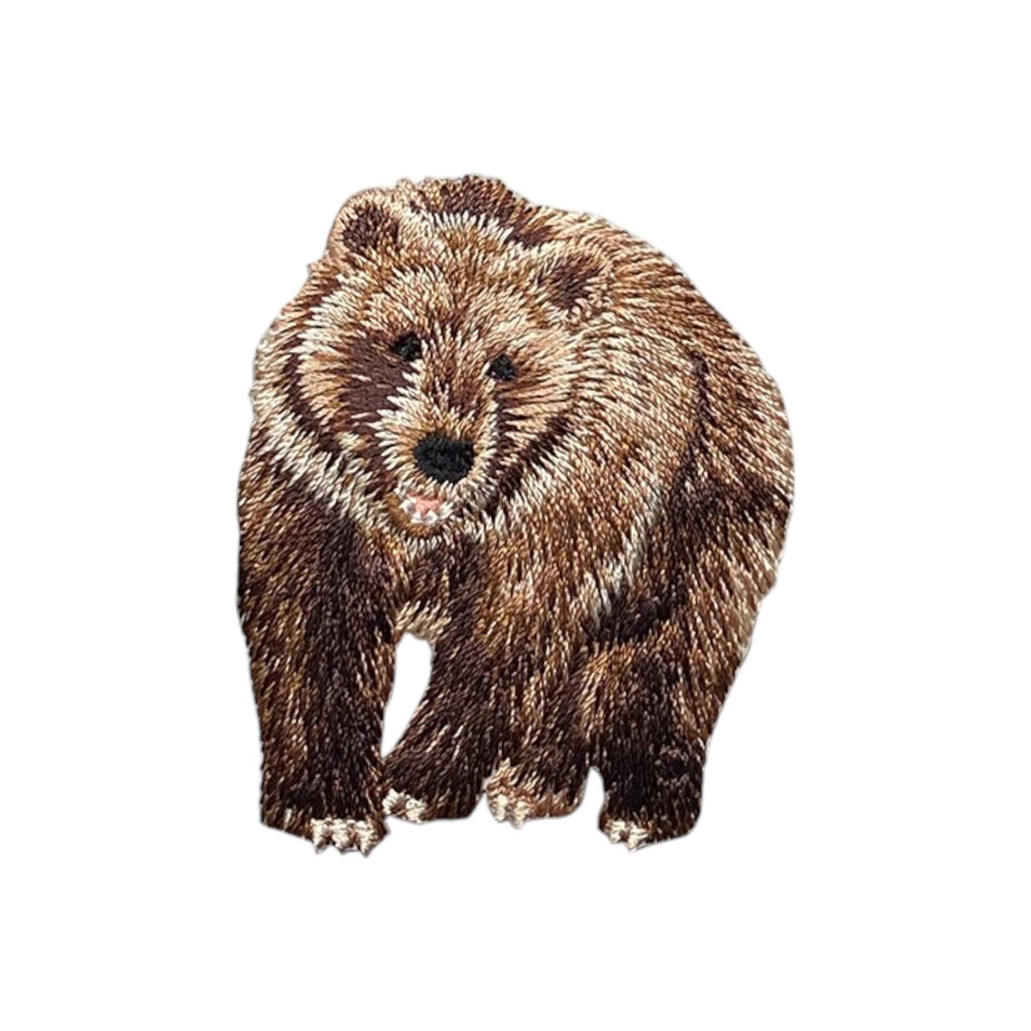 Wholesale Applique - Brown Grizzly Bear, Animals, Embroidered, Iron on Patch