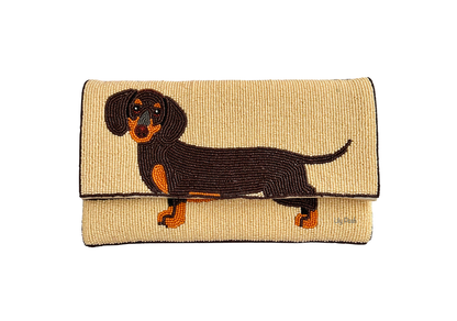 Lily Posh - Dachshund Clutch Crossbody Beaded Bag, Dog, Lily Posh