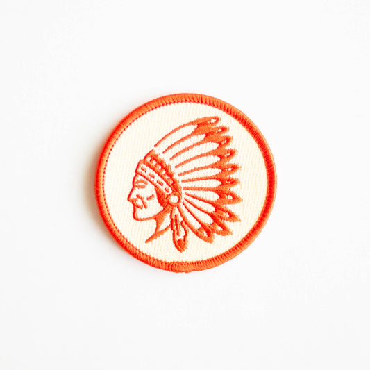 Union Made - Indian Chief Head Embroidered Iron on Patch