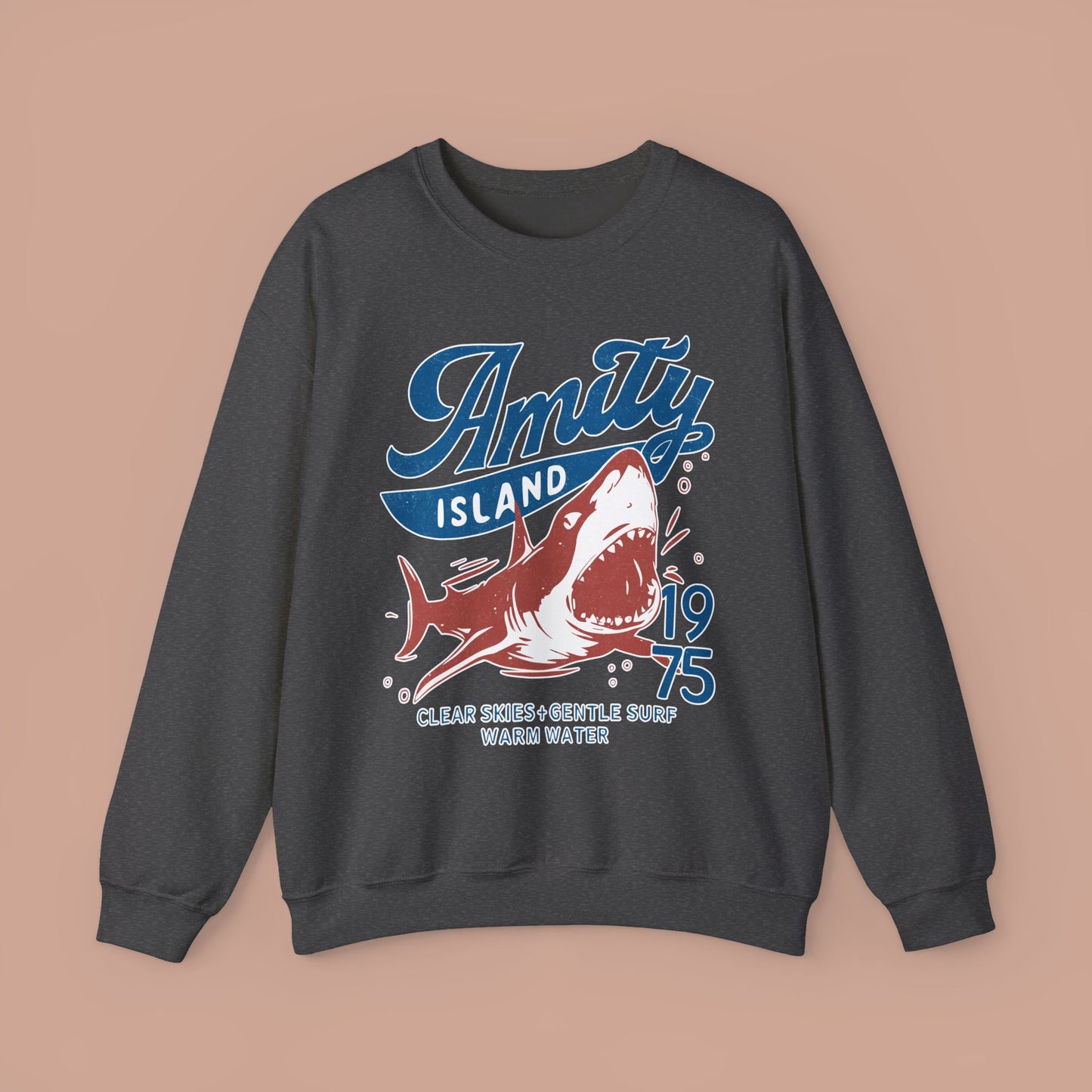 Jaws Inspired Amity Island Shark Crewneck Sweatshirt