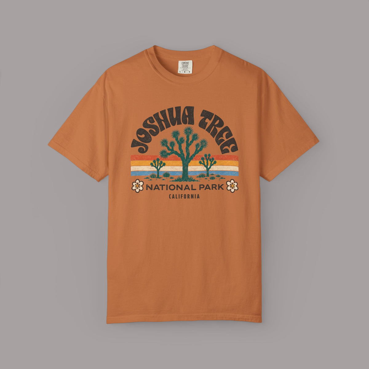 Joshua Tree National Park Graphic T-shirt | Retro Desert Sunset Design