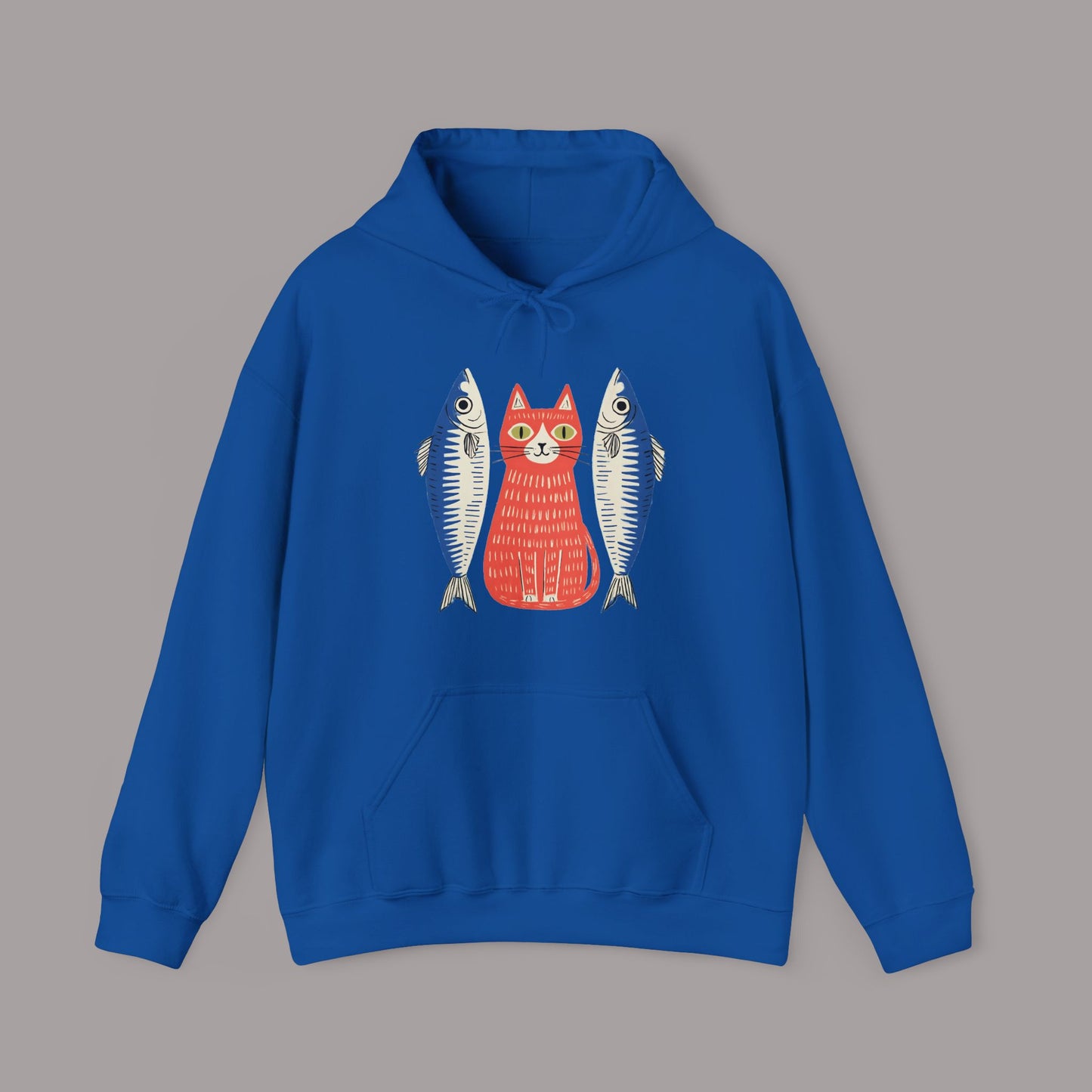 Retro Cat & Sardines Hoodie