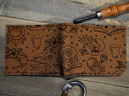 backerton - Tattoo - Printmaker Leather Wallet