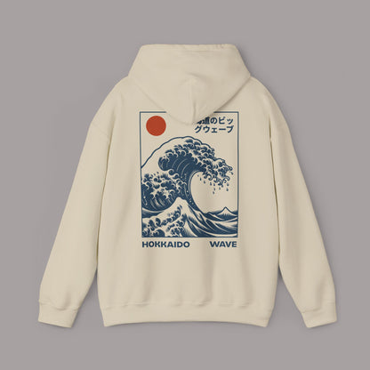 Hokkaido Wave Retro Japanese Hoodie