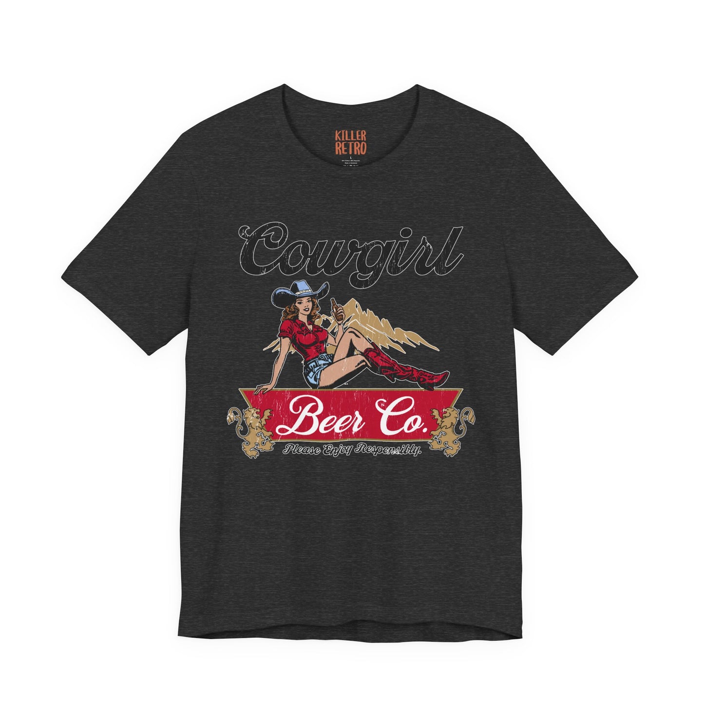 Cowgirl Beer Co. Tee — Retro Western Pinup Graphic T-Shirt