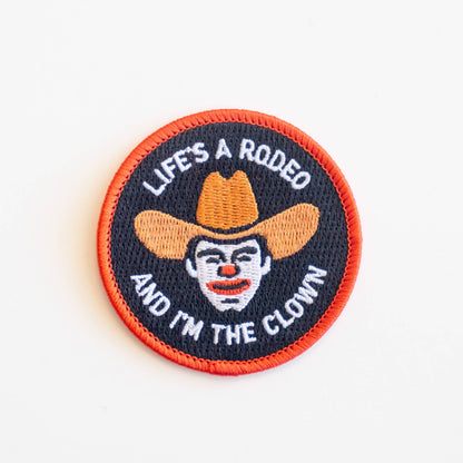 Union Made - Rodeo Clown Embroidered Iron on Patch