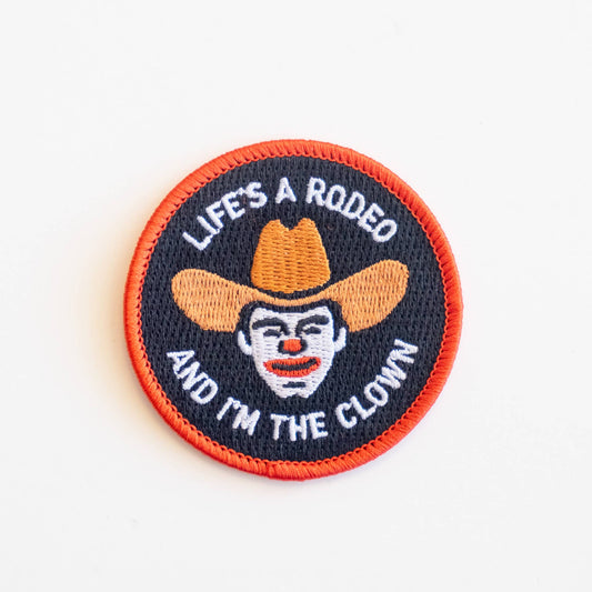 Union Made - Rodeo Clown Embroidered Iron on Patch
