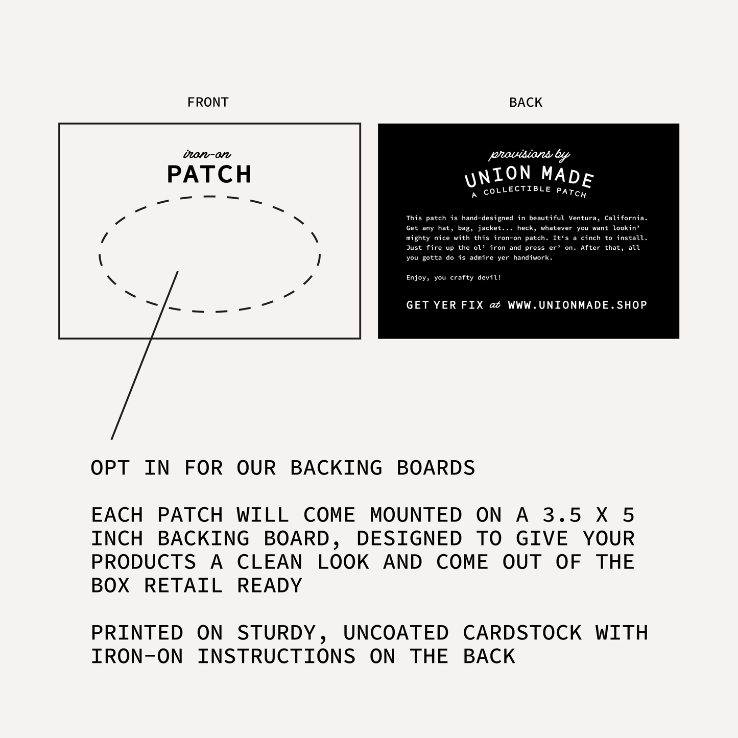 Union Made - Large Mouth Bass Fish - Iron on Patch