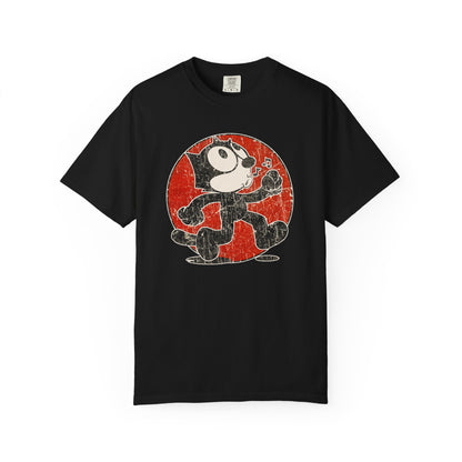 Vintage Felix-Style Cartoon Garment Dyed T-shirt