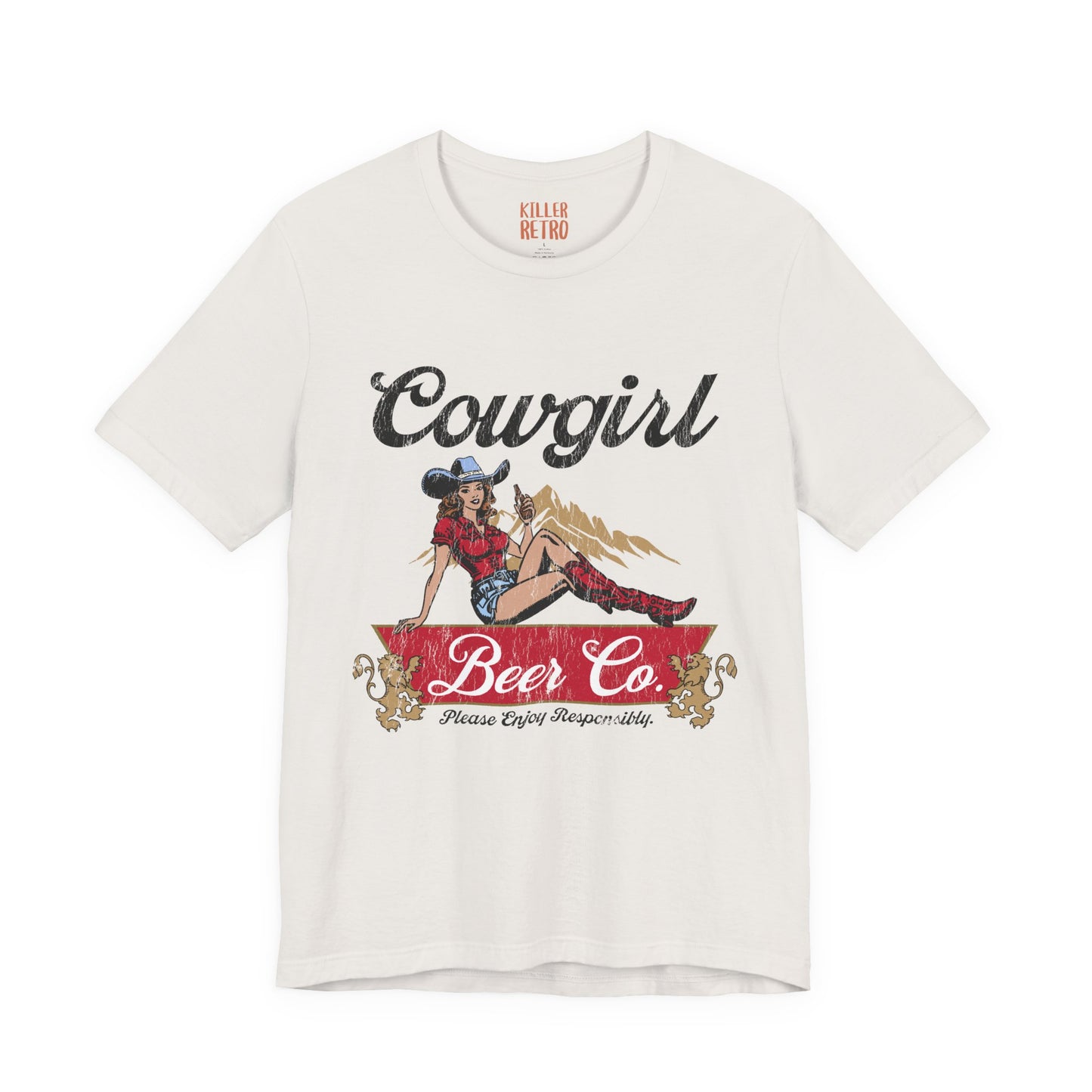 Cowgirl Beer Co. Tee — Retro Western Pinup Graphic T-Shirt
