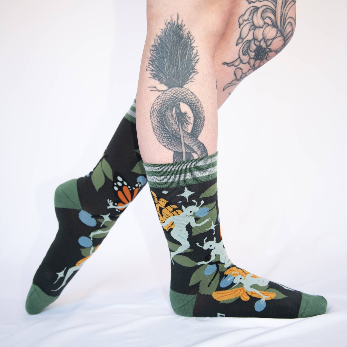 FootClothes LLC - Fanciful Fairies Crew Socks