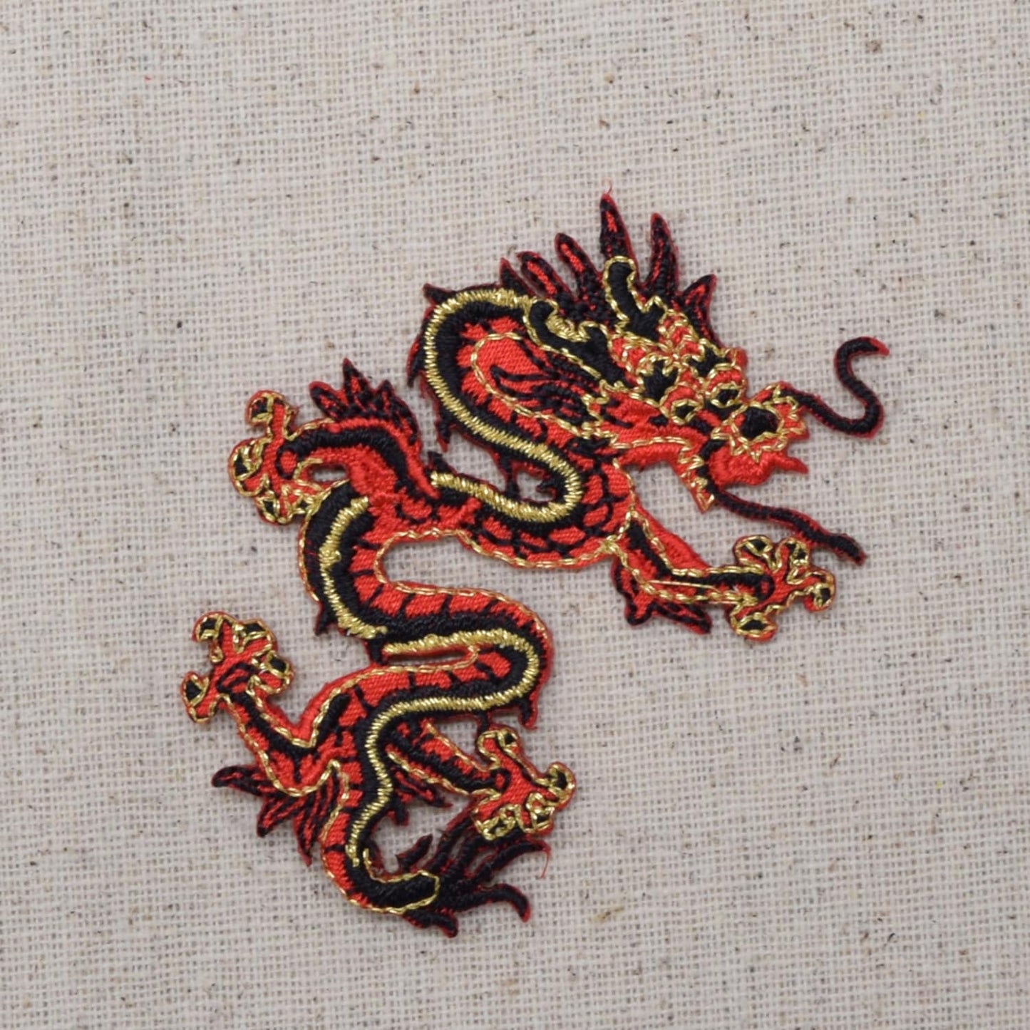 Wholesale Applique - Large - Chinese Dragon - Red - Facing LEFT or RIGHT - Embroidered Patch - Iron on Applique - 683057