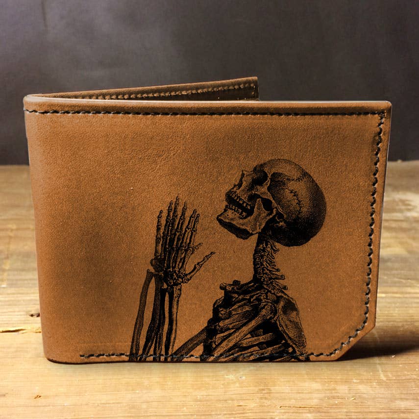 backerton - Praying Skeleton - Printmaker Leather Wallet