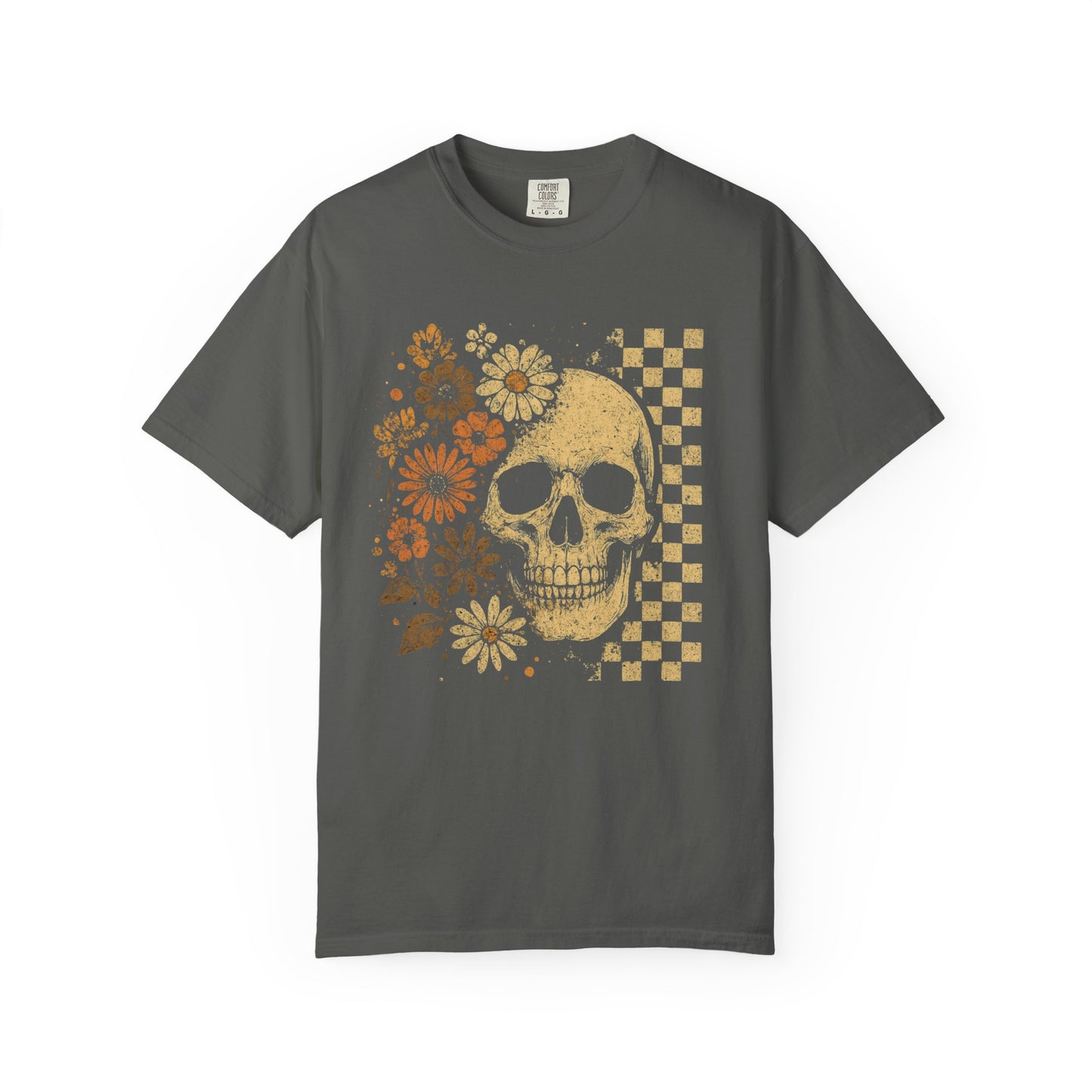 Skull Floral Graphic Tee | Vintage Aesthetic T-Shirt for Halloween