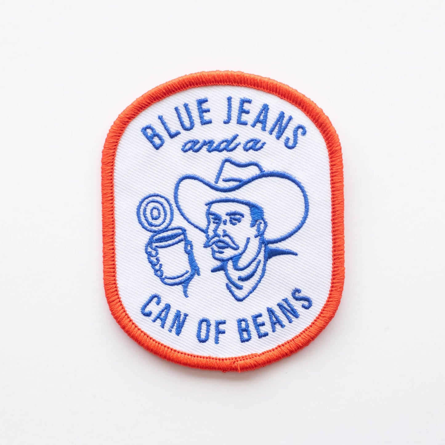Union Made - Blue Jeans and a Can of Beans Embroidered Iron on Patch