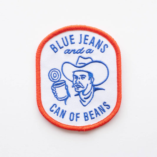 Union Made - Blue Jeans and a Can of Beans Embroidered Iron on Patch