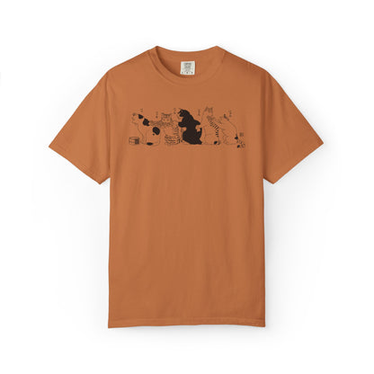Japanese Vintage Bathing Cats Graphic Tee