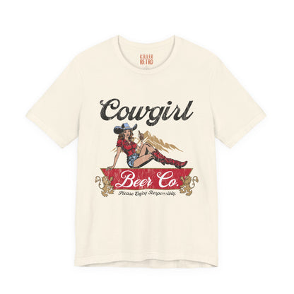 Cowgirl Beer Co. Tee — Retro Western Pinup Graphic T-Shirt