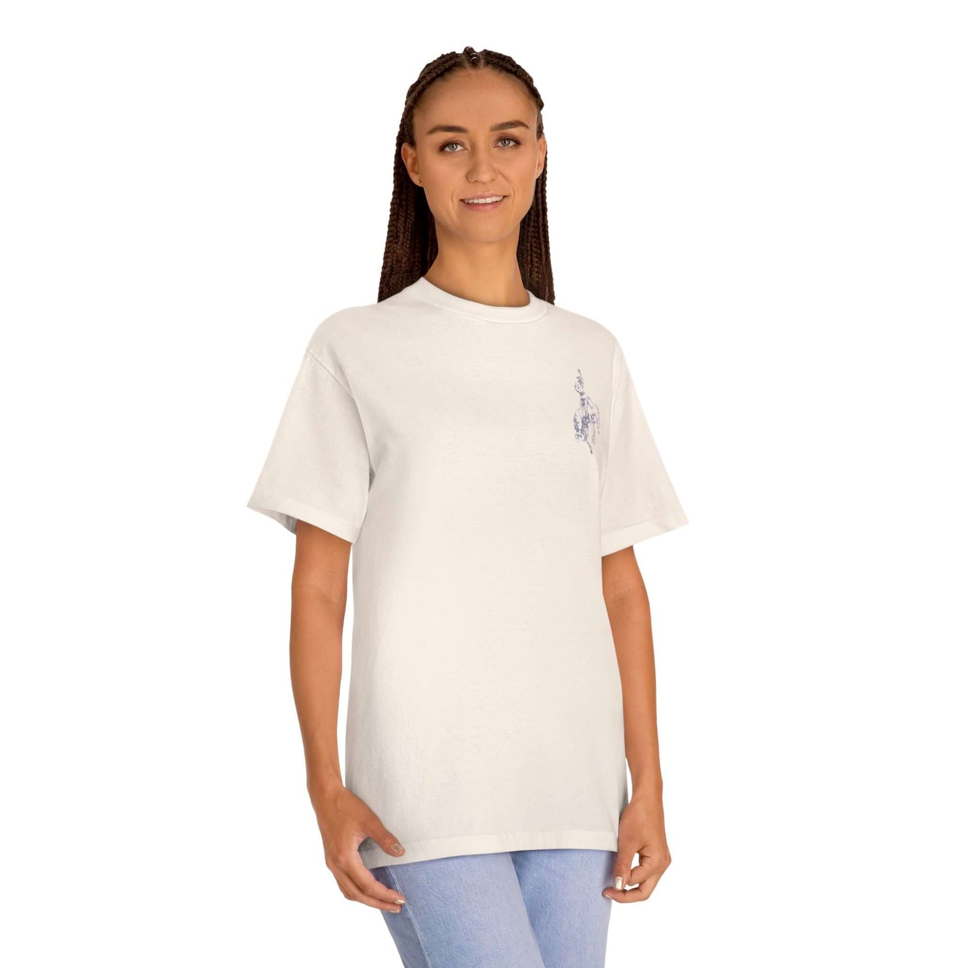 Rodeo Western Cowboy T-Shirt featuring a cowboy-and-horse sketch on a soft, vintage-style graphic tee.